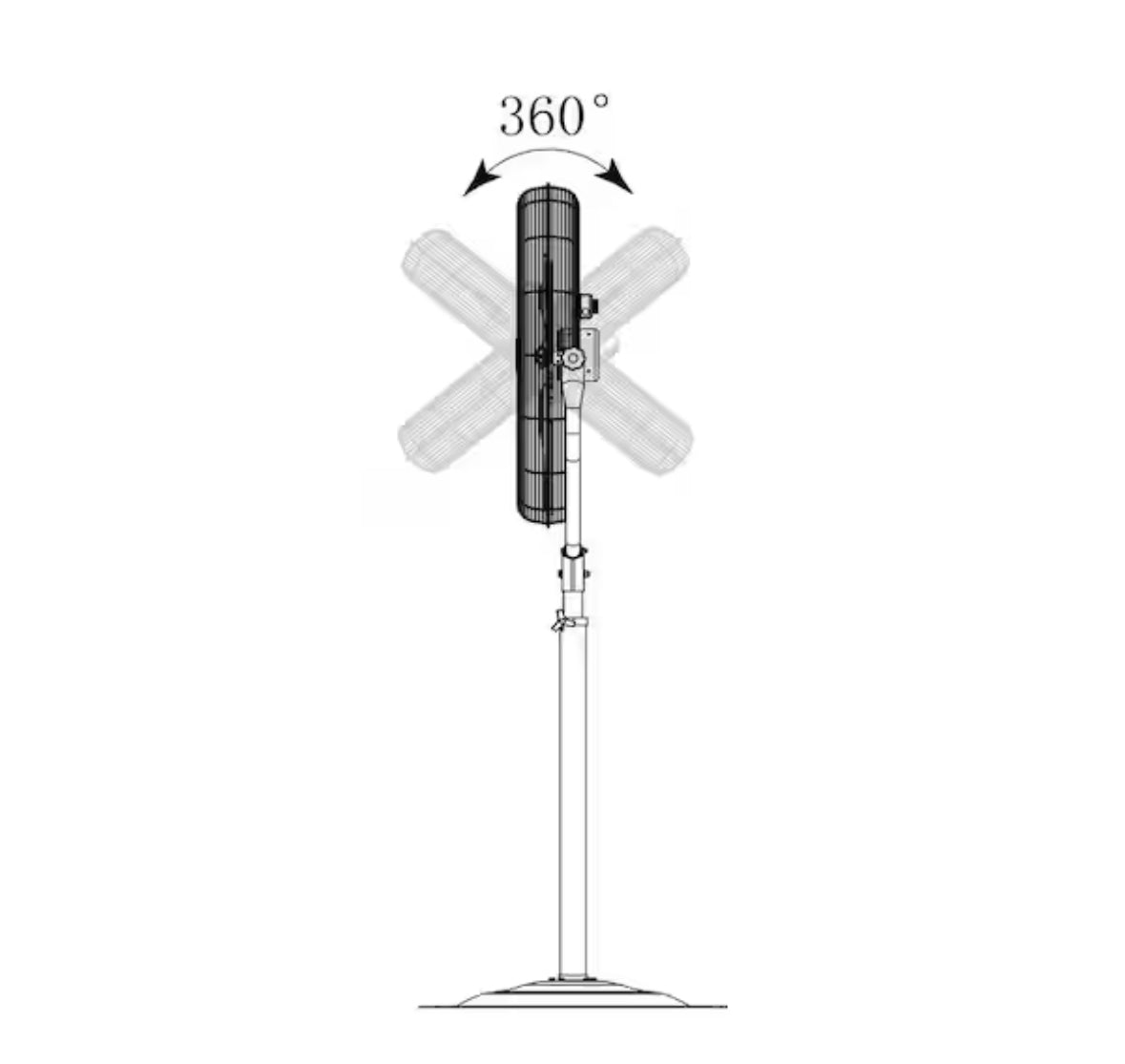 30 in. 3-Speeds High Velocity Tilting Pedestal Fan with Adjustable Height in Black