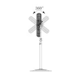 30 in. 3-Speeds High Velocity Tilting Pedestal Fan with Adjustable Height in Black