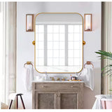 24 in. W x 36 in. H Modern Rectangle Metal Framed Pivoted Wall Vanity Mirror
