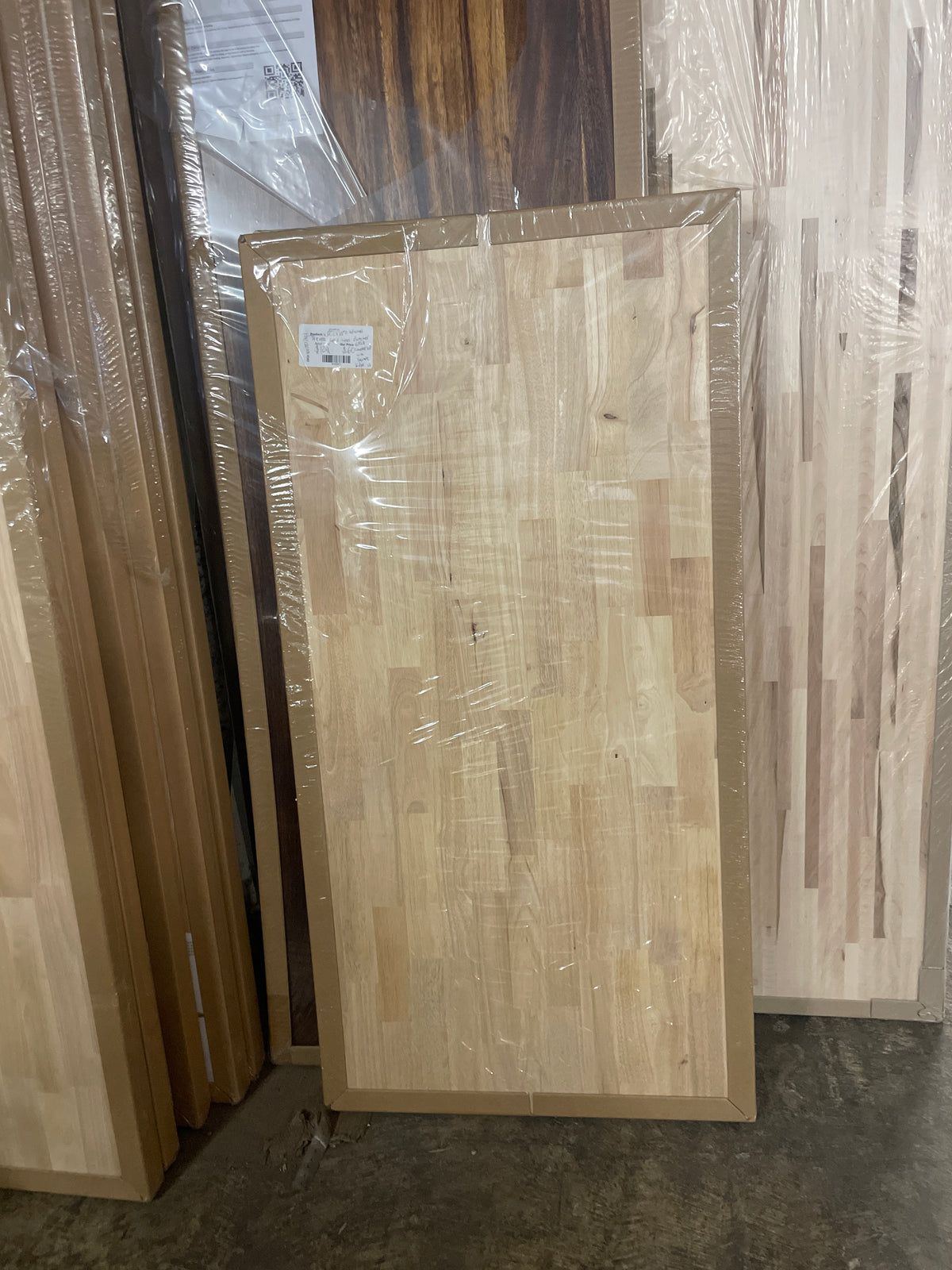4 ft. L x 25 in. D Unfinished Hevea Solid Wood Butcher Block Countertop With Square Edge