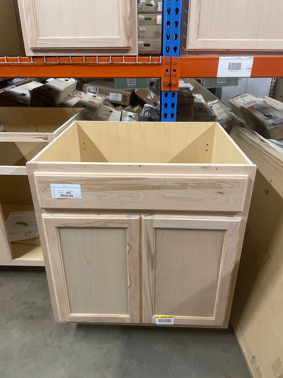 Hampton Assembled 30x34.5x24 in. Sink Base Cabinet in Unfinished Beech