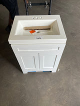 Everdean 25 in. W x 19 in. D x 34 in. H Single Sink Freestanding Bath Vanity in White with White Cultured Marble Top