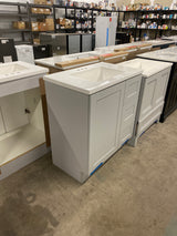 Bannister 31 in. W x 19 in. D x 35 in. H Single Sink Bath Vanity in Pearl Gray with White Cultured Marble Top