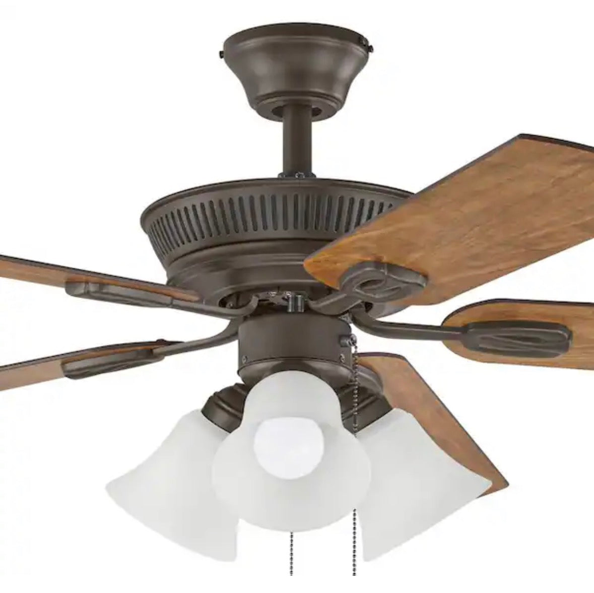 Glendale III 52 in. LED Indoor Oil Rubbed Bronze Ceiling Fan with Light and Pull Chains