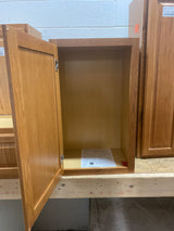 Hampton 18 in. W x 12 in. D x 30 in. H Assembled Wall Kitchen Cabinet in Medium Oak