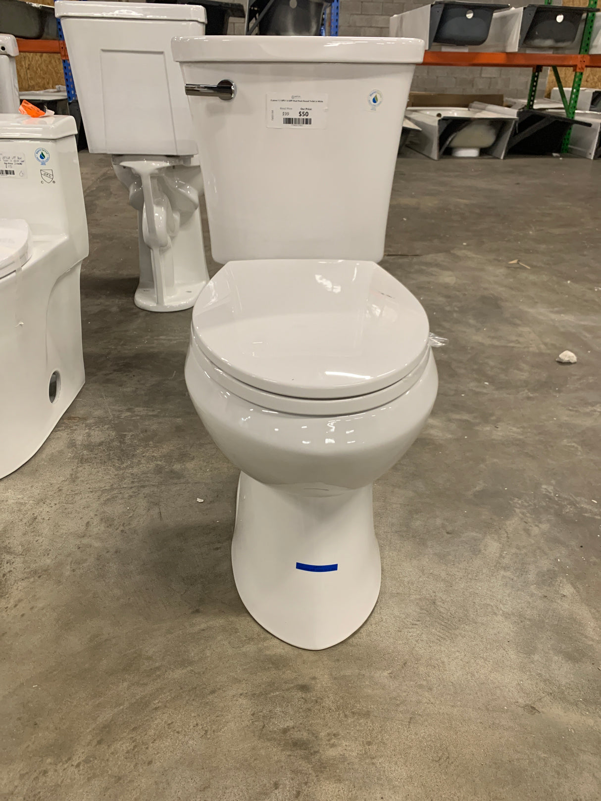 2-piece 1.1 GPF/1.6 GPF Dual Flush Round Toilet in White