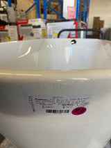 61 in. Acrylic Flatbottom Non-Whirlpool Bathtub in Glossy White with Brushed Nickel Drain and Overflow Cover