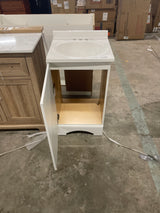 19 in. W x 18 in. D x 34 in. H Single Sink Freestanding Bath Vanity in White with White Cultured Marble Top