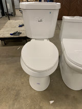 10 in. Rough in. 2-Piece 1.28 GPF Single Flush Elongated Toilet in White, Seat Included