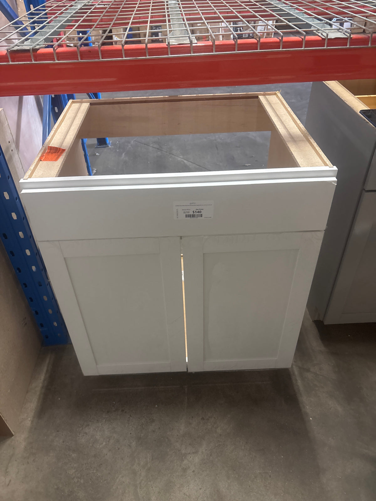 Westfield Feather White Shaker Stock Sink Base Kitchen Cabinet (30 in. W x 23.75 in. D x 35 in. H)