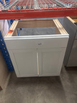 Westfield Feather White Shaker Stock Sink Base Kitchen Cabinet (30 in. W x 23.75 in. D x 35 in. H)