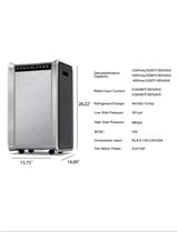 125 pt. 8,500 sq. ft. Intelligent Dehumidifier for Basement, with Drain Hose and Large Bucket, Energy Star (Metallics)