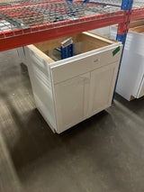 Westfield Feather White Shaker Stock Sink Base Kitchen Cabinet (30 in. W x 23.75 in. D x 35 in. H)