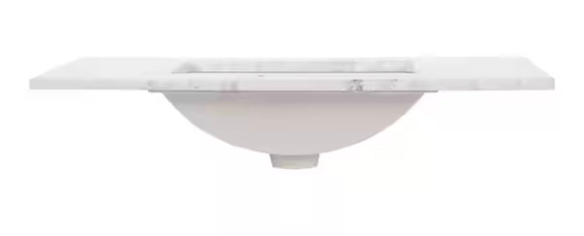 37 in. W x 22 in. D Engineered Stone Composite White Rectangular Single Sink Vanity Top in Lunar