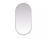 Timeless Home 30 in. W x 60 in. H x Modern Metal Framed Oval Silver Mirror