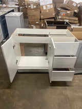Bannister 43 in. Single Sink White Freestanding Bath Vanity with Granite-Look Colorpoint White Cultured Marble Top