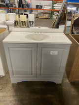 37 in. Single Sink Pearl Gray Bath Vanity with Top