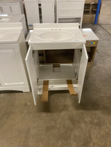 Oakley 25 in. Single Sink White Bath Vanity with White Cultured Marble Top (Assembled)