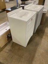 Everdean 25 in. W x 19 in. D x 34 in. H Single Sink Freestanding Bath Vanity in White with White Cultured Marble Top