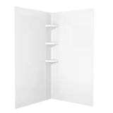 38 in. W x 70.63 in. H 3-Piece Glue Up Corner Shower Wall Surround in White