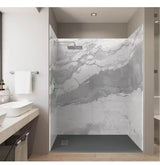 60 in. L x 36 in. W x 84 in H Glue-Up Alcove Solid Composite Stone 4-Piece Shower Wall Set in Italian Ice