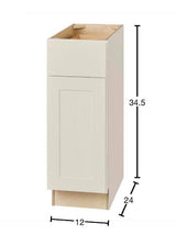 Avondale Shaker Dove Gray Quick Assemble Plywood 12 in Base Cabinet (12 in W x 24 in D x 34.5 in H)