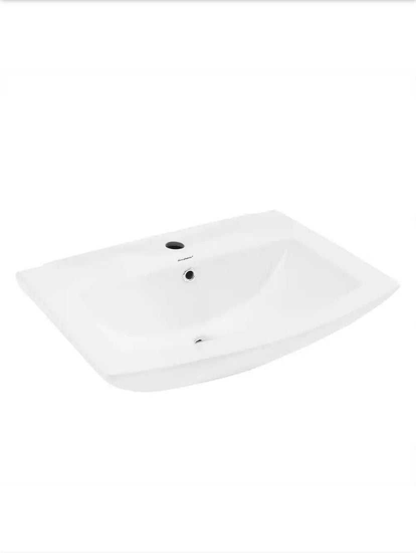 Sublime Pedestal Bathroom Ceramic Vessel Sink Round Single Faucet Hole in White