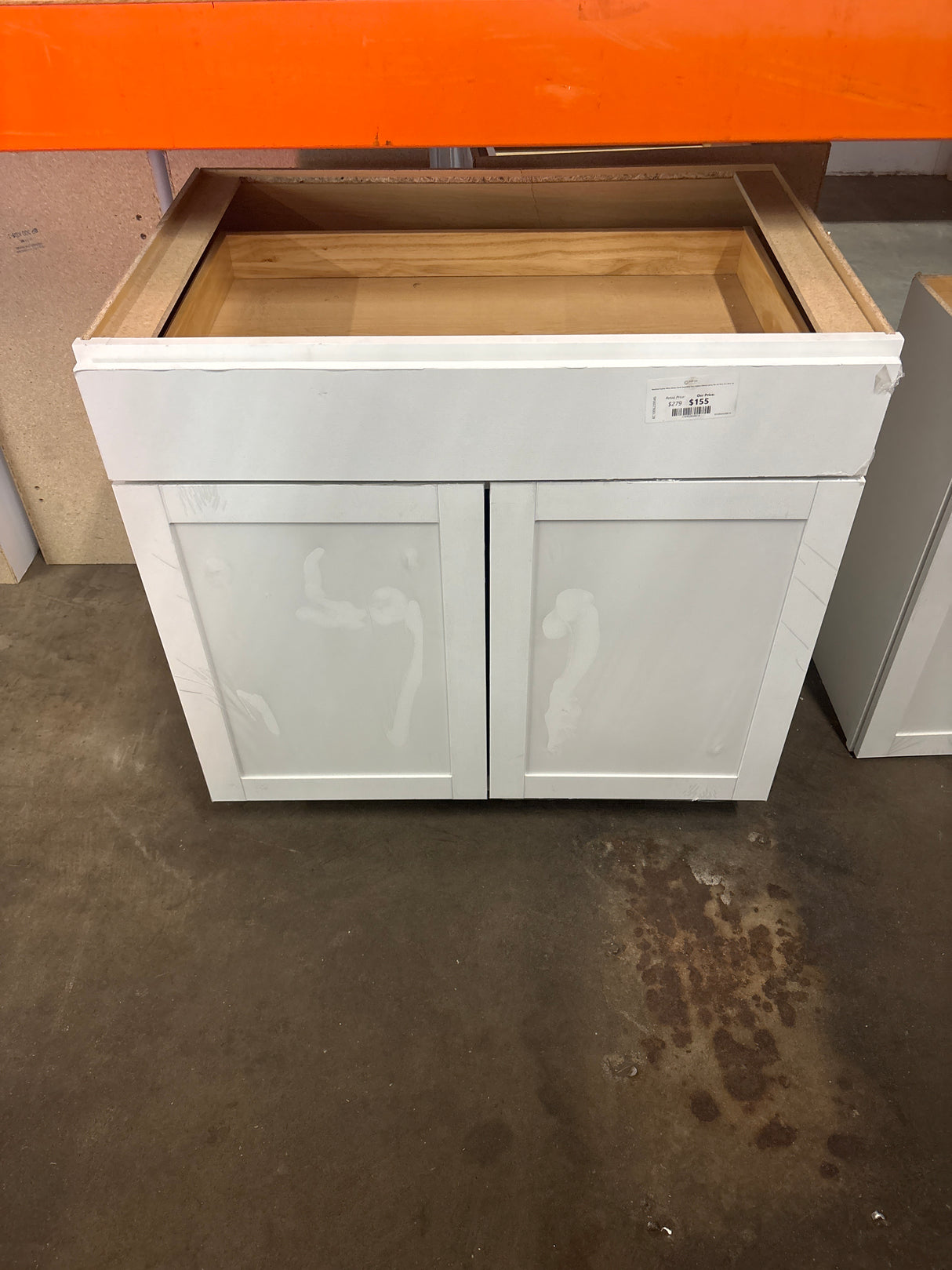 Westfield Feather White Shaker Stock Assembled Base Kitchen Cabinet (36 in. W x 23.75 in. D x 35 in. H)
