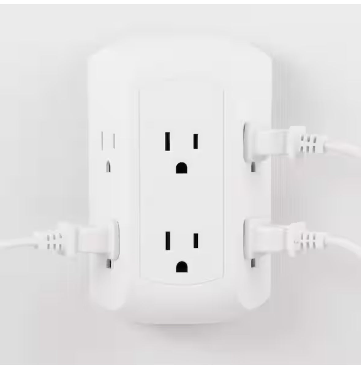 Grounded 6-Outlet Wall Tap Surge Protector, Adapter Spaced Outlets
