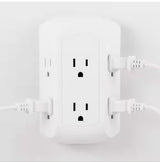 Grounded 6-Outlet Wall Tap Surge Protector, Adapter Spaced Outlets