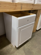 Hampton 24 in. W x 24 in. D x 34.5 in. H Assembled Base Kitchen Cabinet in Satin White with Drawer Glides