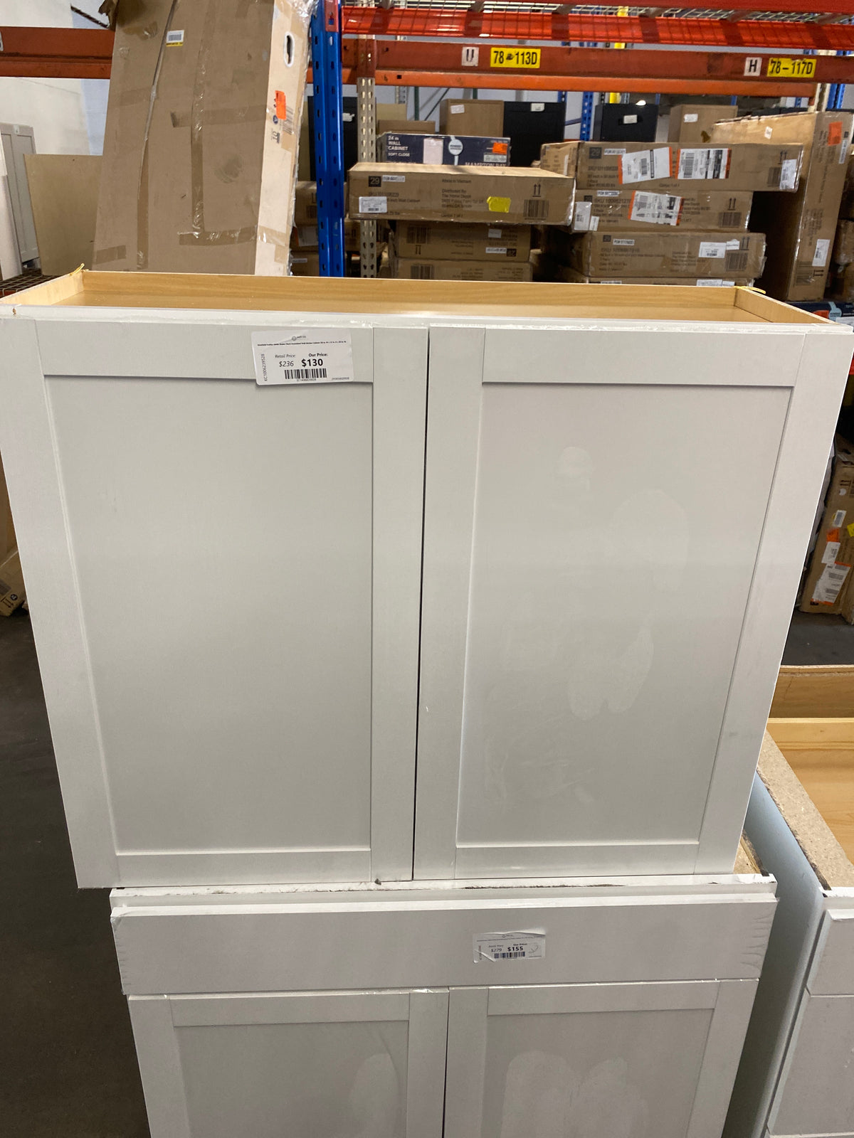 Westfield Feather White Shaker Stock Assembled Wall Kitchen Cabinet (36 in. W x 12 in. D x 30 in. H)