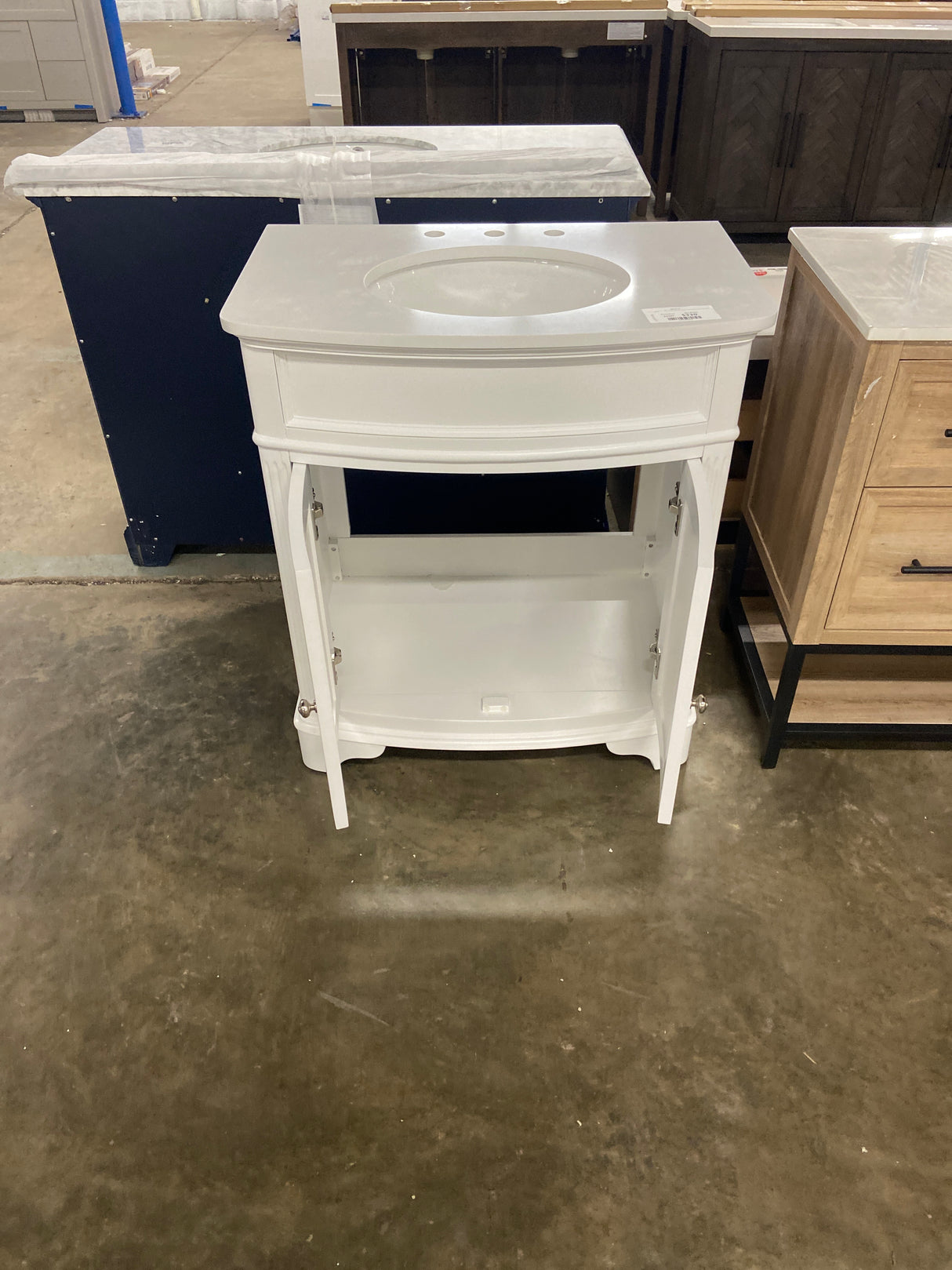 Terryn 31 in. W x 20 in. D x 35 in. H Vanity in White with Engineered White Marble Top and White Sink