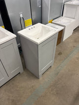 18 in. W x 17 in. D x 33 in. H Single Sink Freestanding Bath Vanity in Pearl Gray with White Cultured Marble Top