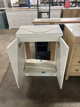 Penlee 25 in. Single Sink White Bath Vanity with White Cultured Marble Top (Assembled)