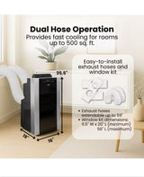 9,500 BTU Portable Air Conditioner and 3/4 in. x 7/16 in. x 10 ft. Weatherstrip Tape