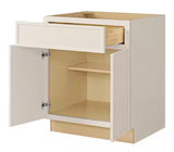 Leyton 27 in. W x 24 in. D x 34.5 in. H Ready to Assemble Plywood Slim Shaker Base Kitchen Cabinet in Antique White