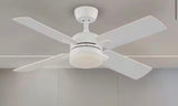 Letta 42 in. LED Indoor Matte White Downrod Mount Ceiling Fan with DC Motor and Remote Included