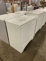 30 in. W x 19 in. D x 33 in. H Single Sink Freestanding Bath Vanity in Pearl Gray with White Cultured Marble Top