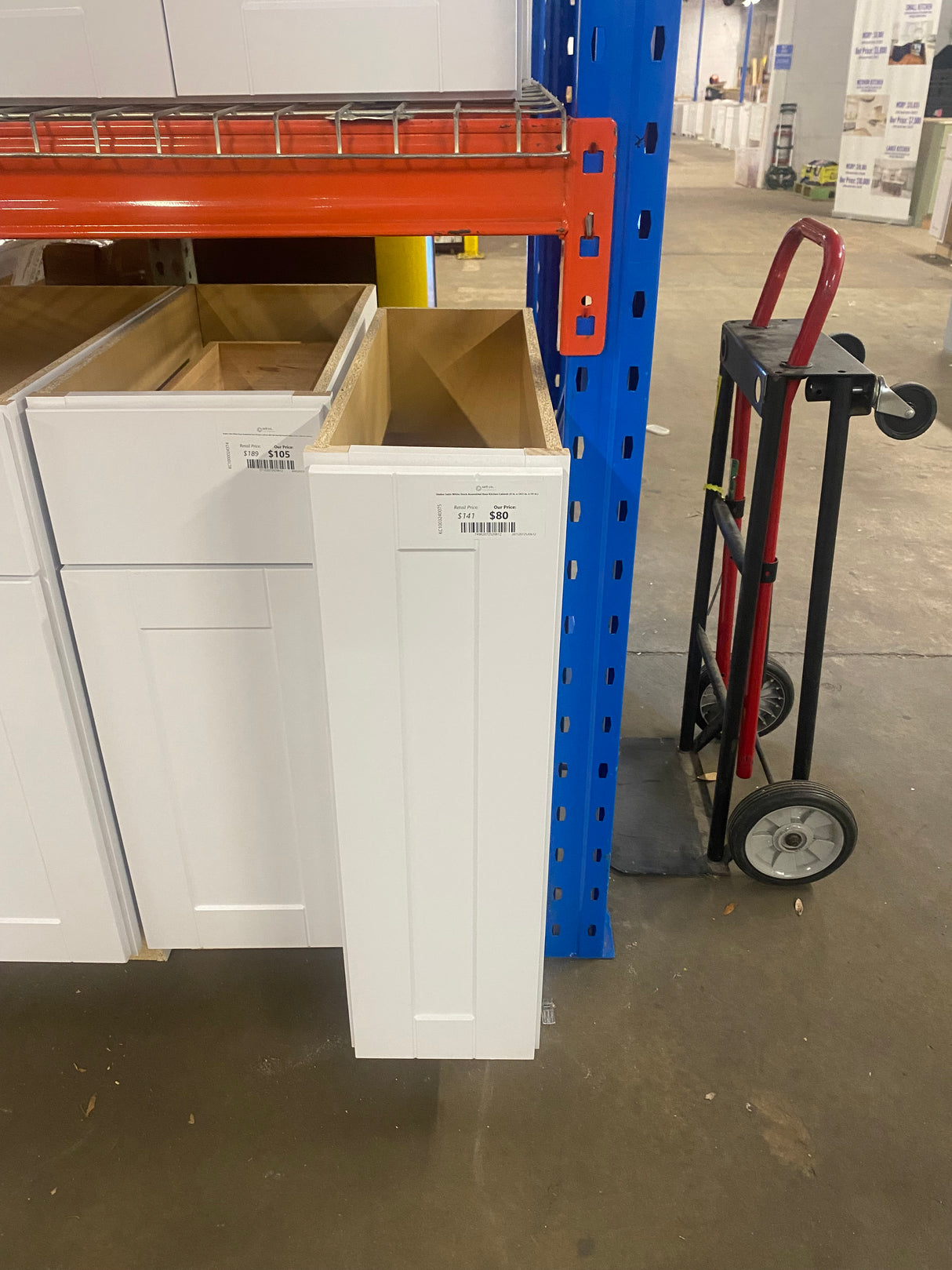 Shaker Satin White Stock Assembled Base Kitchen Cabinet (9 in. x 34.5 in. x 24 in.)