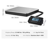 Digital Shipping Scale 440 lbs. LCD Screen Package Food Scale with Timer, Tare Function for Home Wired Connection