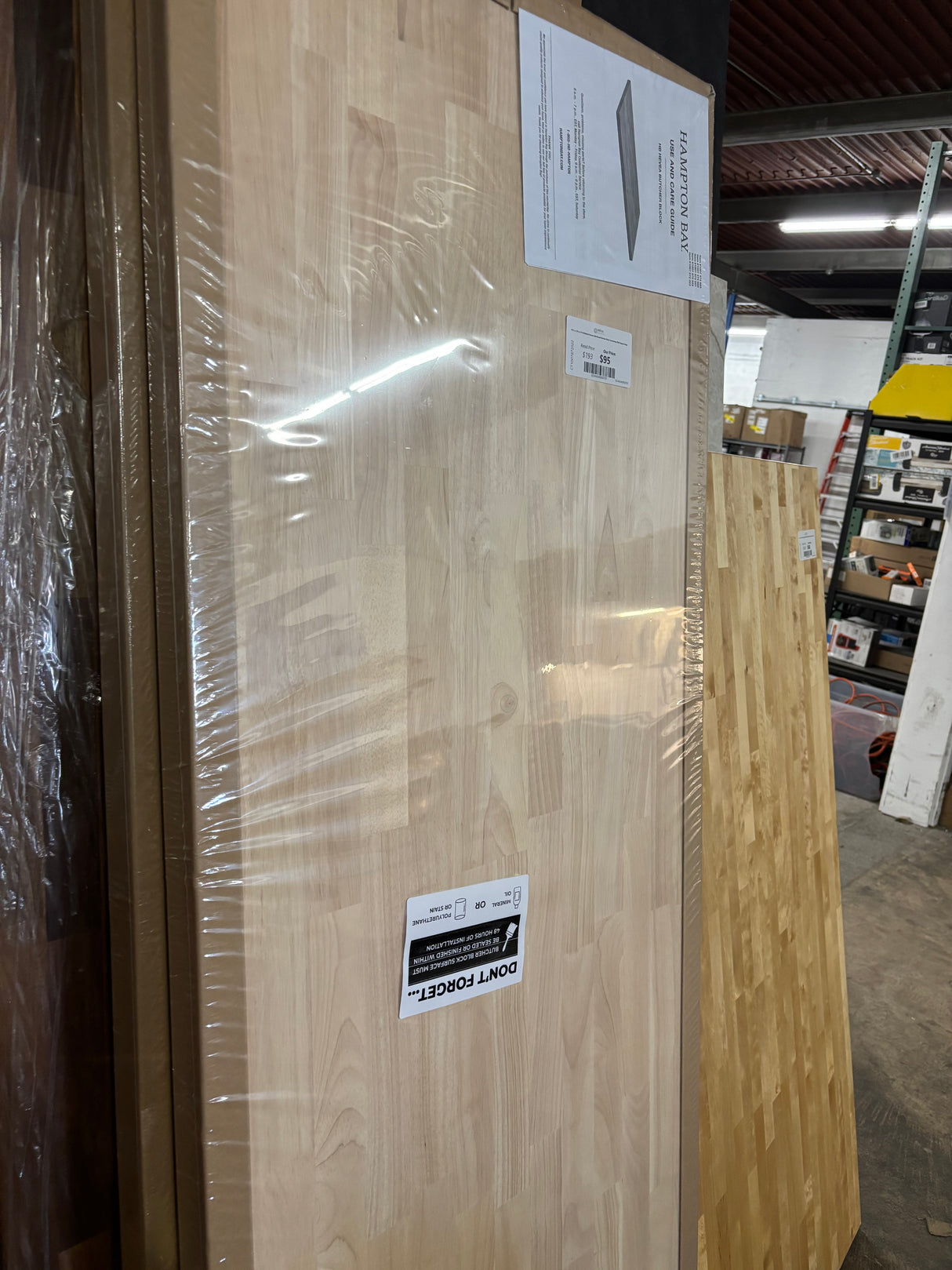 6 ft. L x 25 in. D Unfinished Hevea Solid Wood Butcher Block Countertop With Square Edge