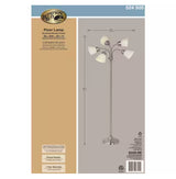 66 in. Satin Nickel Floor Lamp with 5 Plastic Bell Shades