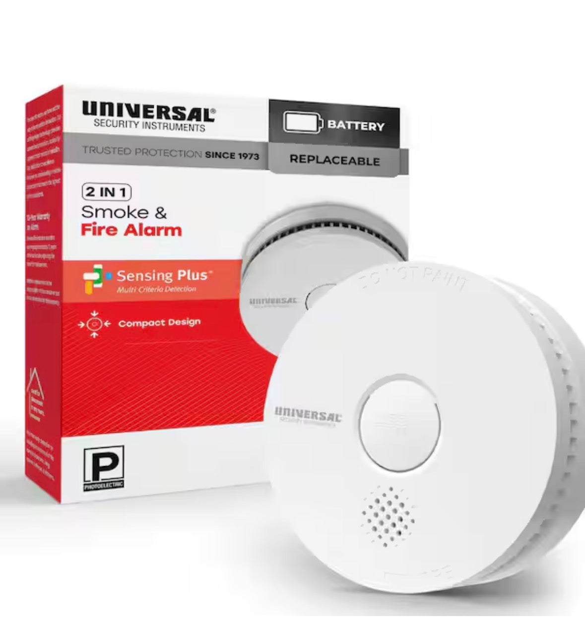 9-Volt Battery Operated Smoke Detector with Photoelectric Sensor