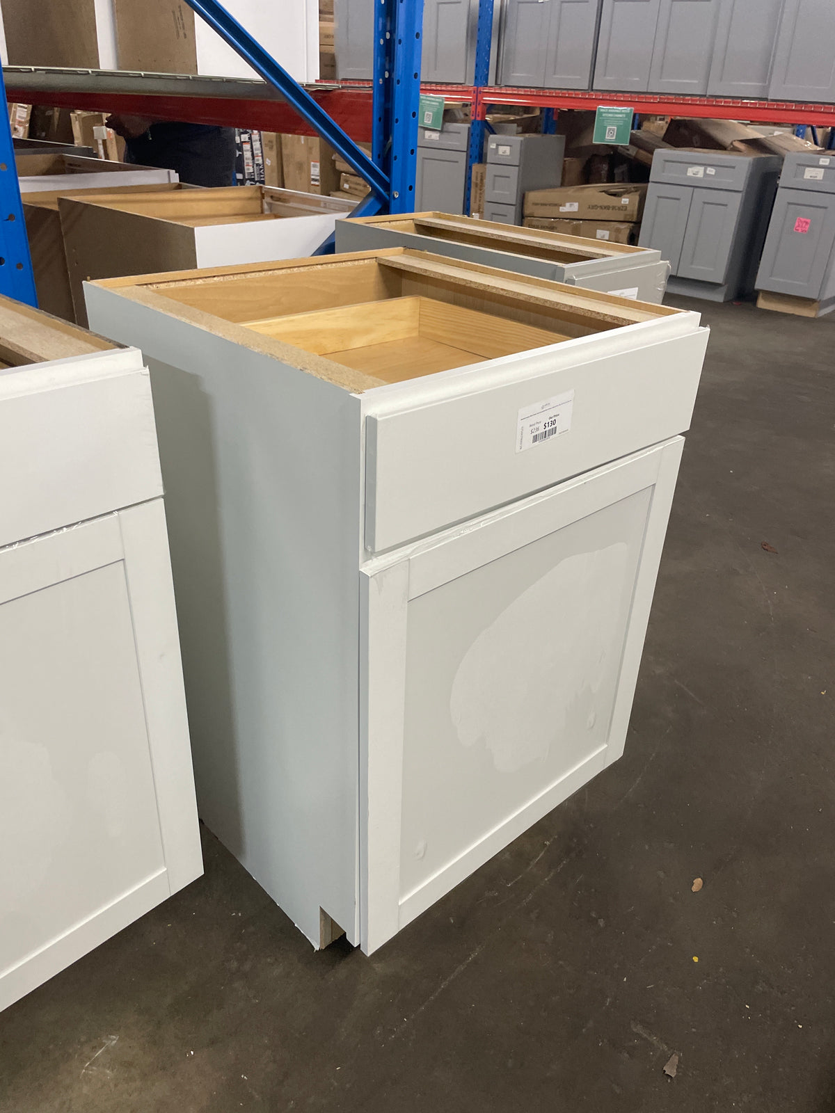 Westfield Feather White Shaker Stock Assembled Base Kitchen Cabinet (24 in. W x 23.75 in. D x 35 in. H)