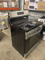 30 in. 5 Burner Element Freestanding Electric Range in Stainless Steel with EvenTemp and Steam Clean