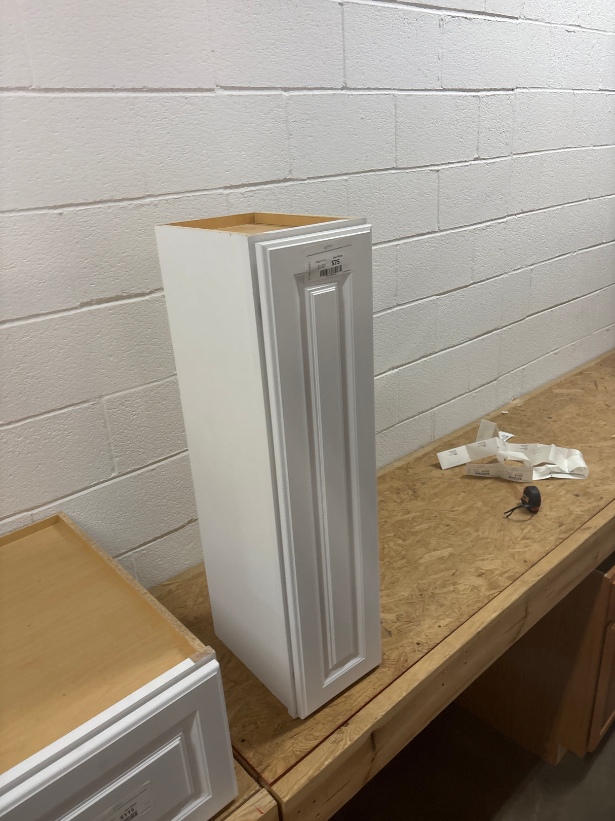 Hampton Satin White Raised Panel Stock Assembled Base Kitchen Cabinet (9 in. x 34.5 in. x 24 in.)