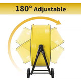 24 in. BLDC Drive Drum Fan in Yellow with Solid Wheels, Tough Handle, Variable Speed Control, Low Noise, UL Listed