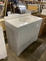 37 in. Single Sink Pearl Gray Bath Vanity with Top