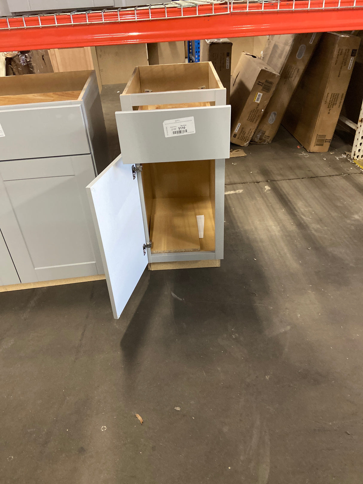 Shaker 15 in. W x 24 in. D x 34.5 in. H Assembled Base Kitchen Cabinet in Dove Gray with Ball-Bearing Drawer Glides